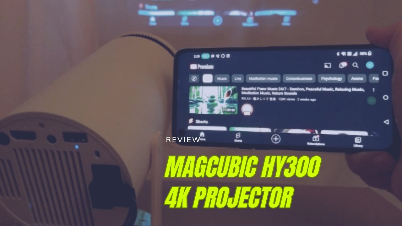 Mini Projector, Magcubic HY300 Auto Keystone Correction Portable Projector,  4K/ 200 ANSI Smart Projector with 2.4/5G WiFi