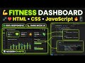 🔥 Responsive Fitness Tracker Dashboard | HTML CSS JavaScript | Modern Dark Mode UI Tutorial