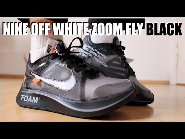 NIKE OFF WHITE ZOOM FLY BLACK REVIEW + ON FEET SIZING -