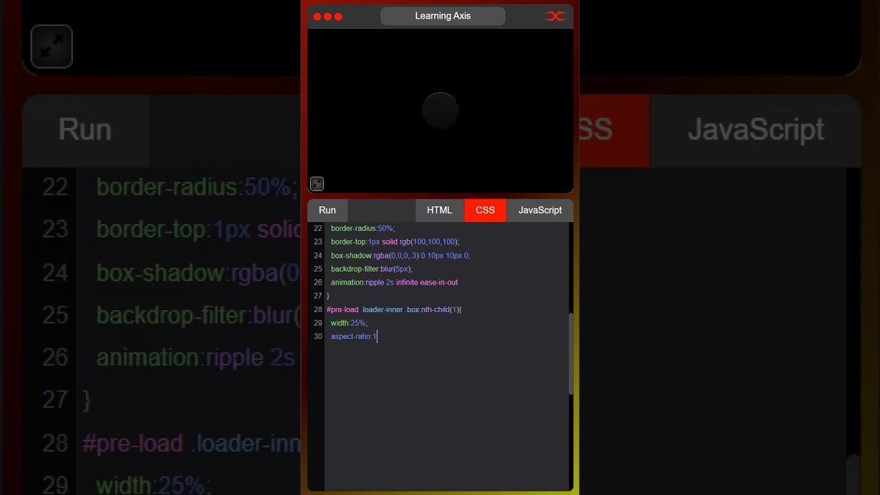 Dark Ripple Pre-Loader | HTML CSS