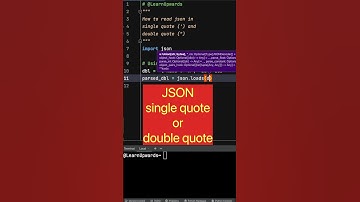 Python json how load single and double quote #python #json