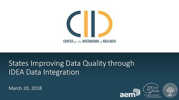 States Improving Data Quality through IDEA Data Integration