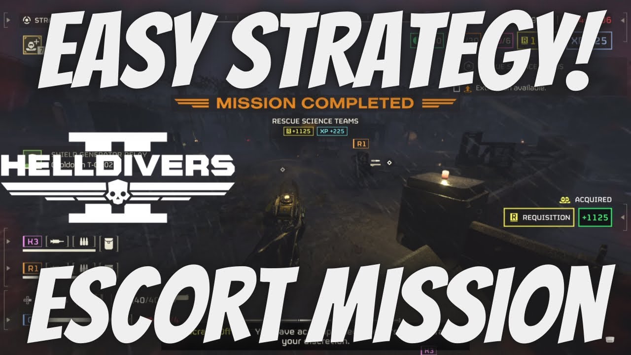 Helldivers 2 Escort Mission Strategy Helldive Difficulty - YouTube