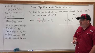 2.3.3 Linear Functions & Their Graphs – Point-Slope Form of the Equation of a Line, Part 1