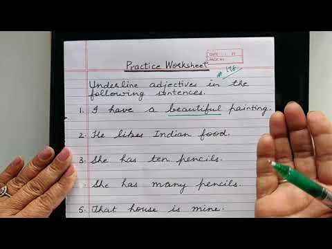 # 184 | Practice Worksheet | Underline adjectives in the following