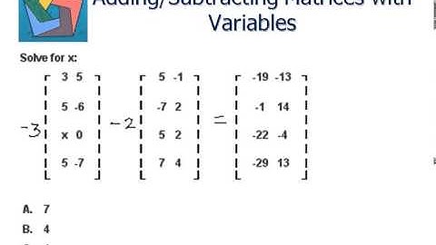 Adding/Subtracting Matrices with Variables