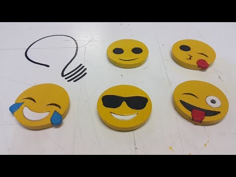 DIY Scroll Saw Project – Wooden Emoji Fridge Magnets