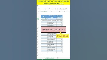 Cách dùng hàm #Subtotal đánh số thứ tự part 2 | #Excel | #meoexcel |#exceltips