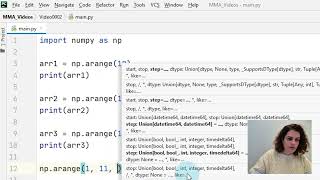 Coding with Marcia - Talking about Array Creation in Python
