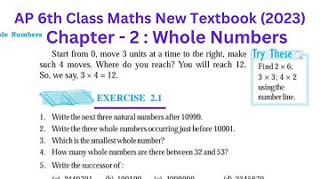AP 6th Class Maths New Textbook (2023) || Chapter - 2 : Whole Numbers || Exercise - 2.1