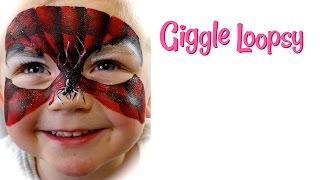 Spiderman Face Paint Tutorial- Quick One Stroke- by Giggle Loopsy