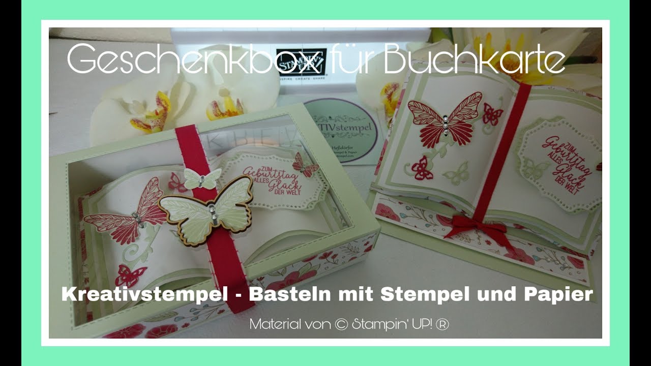 Geschenkbox für Buchkarte Geschenkverpackung mit Sichtfenster Stampin` UP!