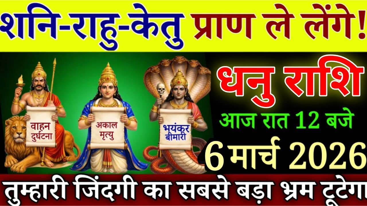 धनु राशि राशि राहु-केतु-शनि प्राण ले लेंगे 6 मार्च 2026 सबसे बड़ा भ्रम टूटेगा/#Dhanurashi