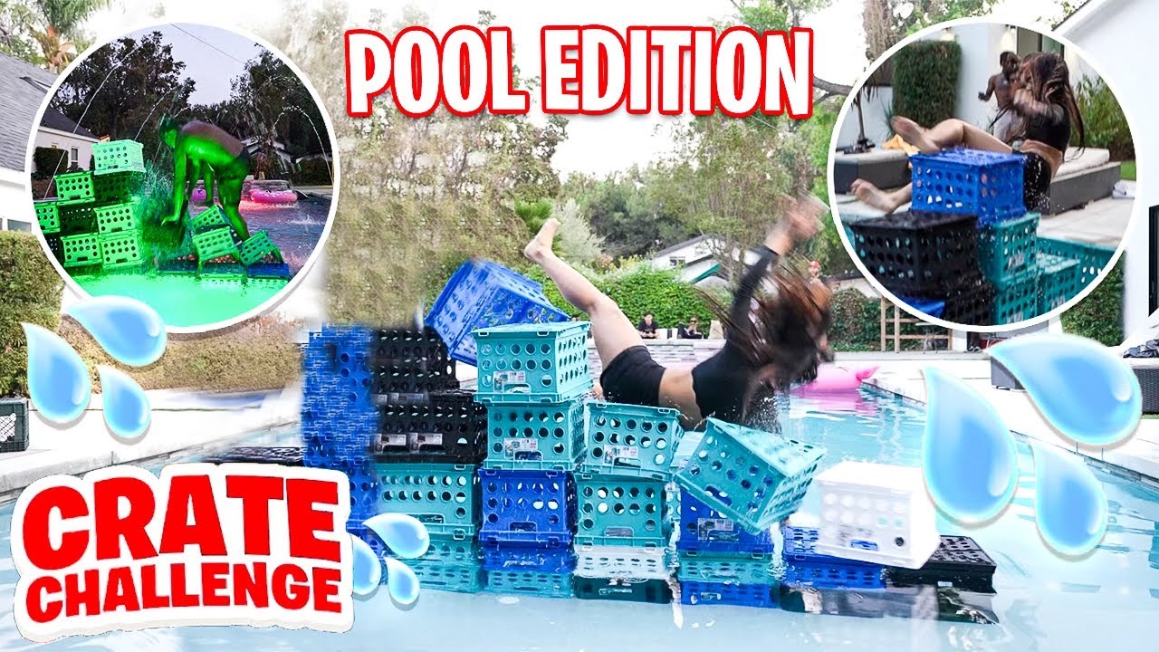 LAST TO FALL OFF THE CRATES WINS $2,500 ! *POOL EDITION*💦 - YouTube