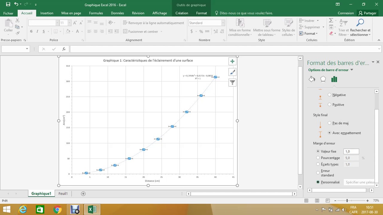 Creation De Graphique Avec Excel Version 2016 Youtube