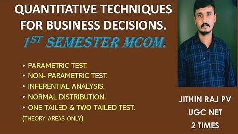 QT MCOM THEORY AREAS QUANTITATIVE TECHNIQUES FOR BUSINESS DECISION