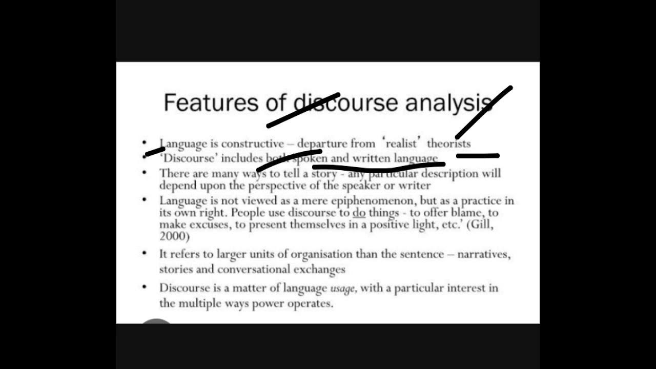 Definition and features of discourse analysis full explanation in urdu