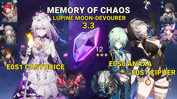 Just Clear | E0S1 Castorice & E0S1 Cipher | Memory of Chaos v3.3 Floor 12 3-Stars | Honkai Star Rail