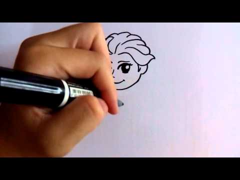 สอนวาดรูป การ์ตูน เจ้าหญิง เอลซ่า elsa วาดการ์ตูนกันเถอะ
