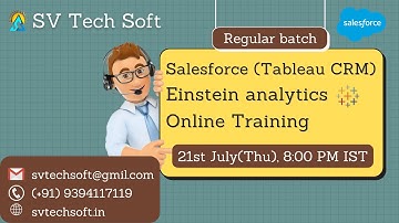 Salesforce Tableau CRM (Einstein Analytics) Training Demo