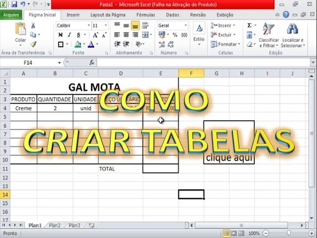 Como fazer uma tabela no Excel passo a passo