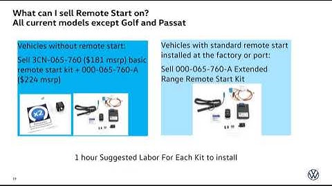 Volkswagen Dealer Installed Remote Engine Start Selling Tools, Tips and Resources