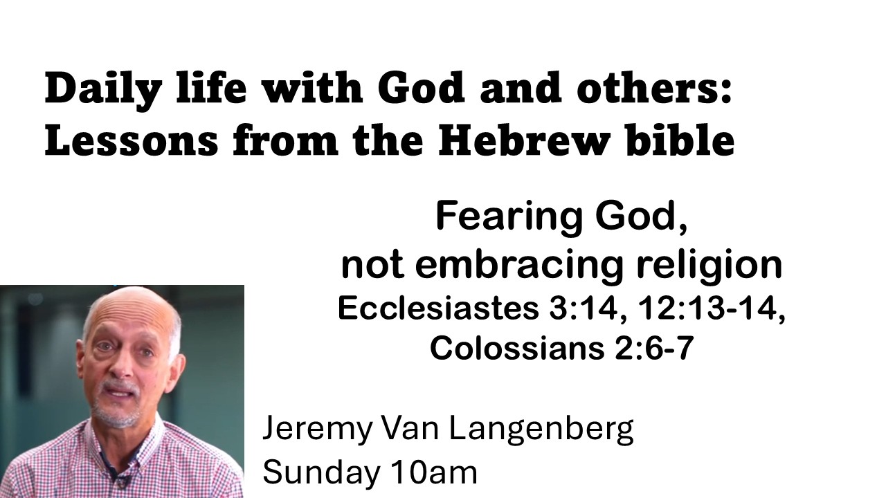 Daily Life with God & others: Lessons from the Hebrew Bible - YouTube