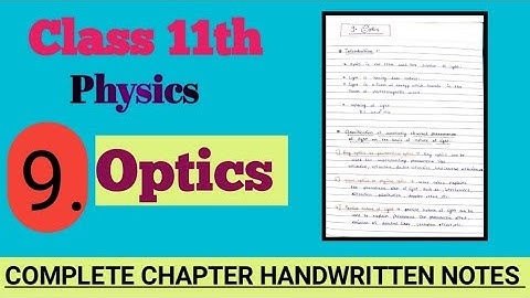 Class 11th physics OPTICS notes