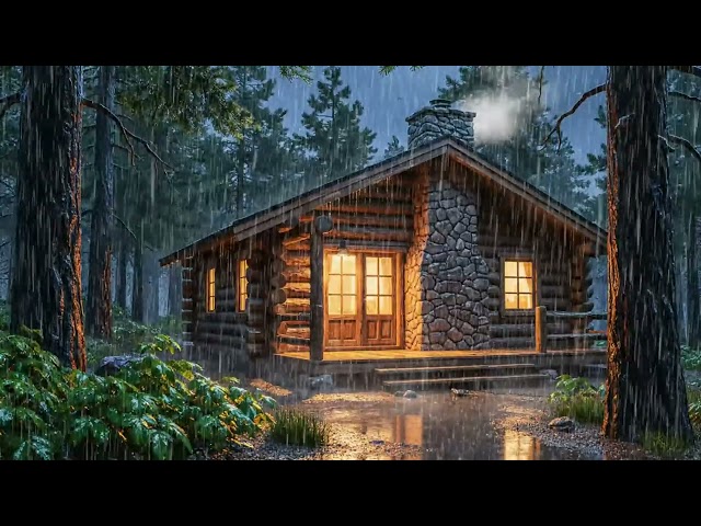 Rain Forest Sound ASMR on Wooden House for Sleeping