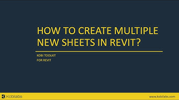 Revit Create Multiple New Sheets at Once - Kobi Toolkit