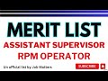 Assistant Supervisor and RPM Operator Merit List | NNDA Merit List | FBR Merit List 2024