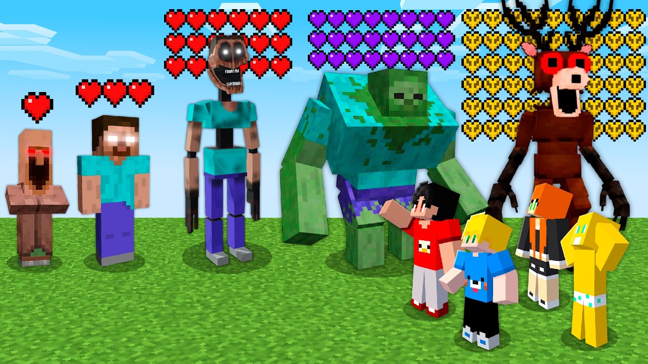 Сколько ЗДОРОВЬЯ у каждого ИЗВЕСТНОГО МОНСТРА в Minecraft?