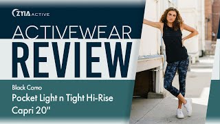 Activewear Review: Black Camo Pocket Light n Tight Hi-Rise Capri 20 #2099