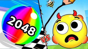 🎯 Draw to smash (save the doge & 🐝) 🆚 ball run 2048 ♾️ gameplay walkthrough Mobile