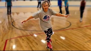 86-Year-Old Woman Goes Roller Skating