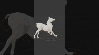 Horse Low Poly Base Mesh Rigged Character - AI Rigged 3D Character