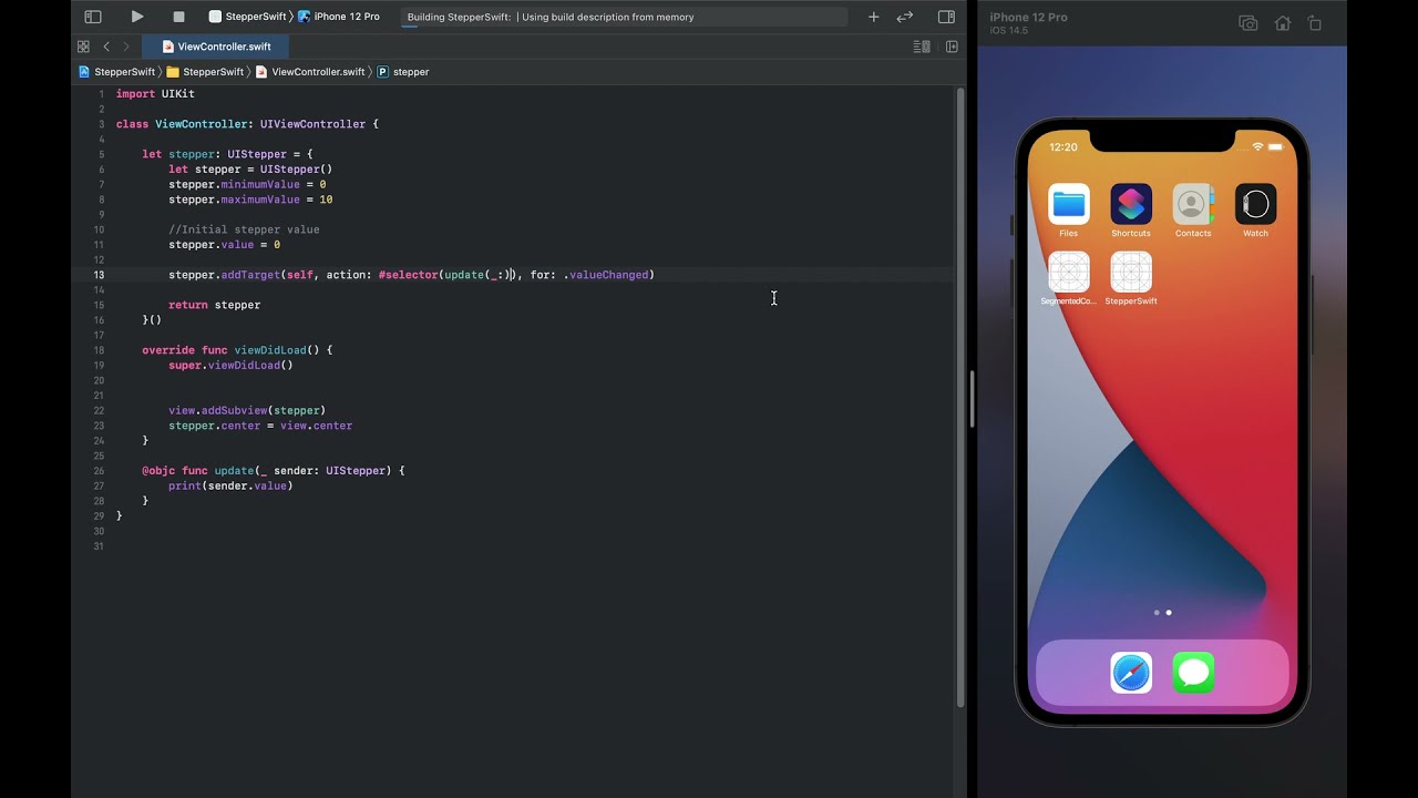 How To Use A Stepper - Swift 5, Xcode 12
