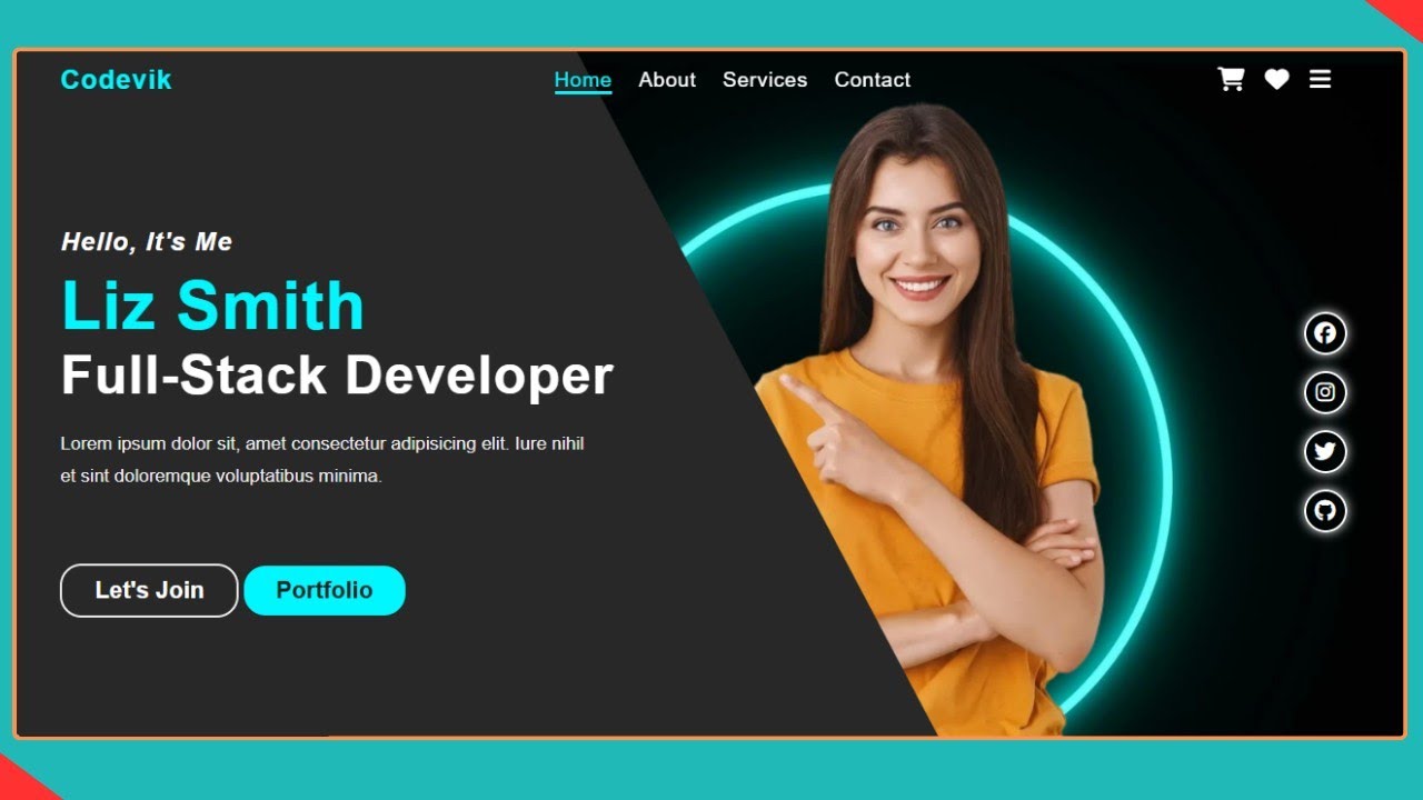 How to Create Portfolio Using Html and Css | Portfolio in html & css ...