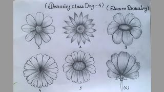 Easy Flower Drawing | 6 Flower Drawing Techniques for Beginners @ChitrakarYogi 