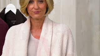 Barefoot Dreams CozyChic Chevron Ribbed Cardi on QVC screenshot 4