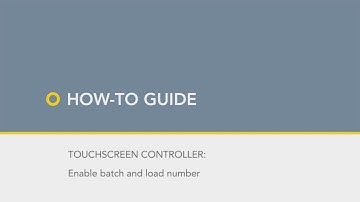 How to enable batch and load number on Astell autoclave controller