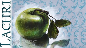 Speed Painting green apple acrylic - Time Lapse Demo by Lachri