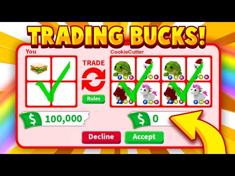 GLITCH* TRADE WITH BUCKS IN ADOPT ME! NEW TRADE MENU, SECRET LEAKED! Roblox  