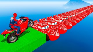 GTA V Epic New Stunt Race For Car Racing Challenge by Trevor and Shark spider-man