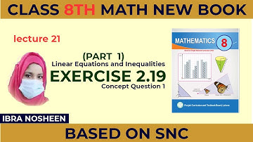 8Th Class Math Exercise 2.19  Question 1 New Book || Converting Statement into Equation