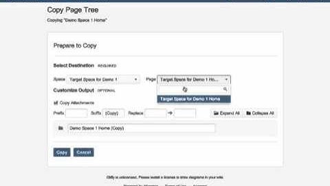 copy page tree ondemand demo2