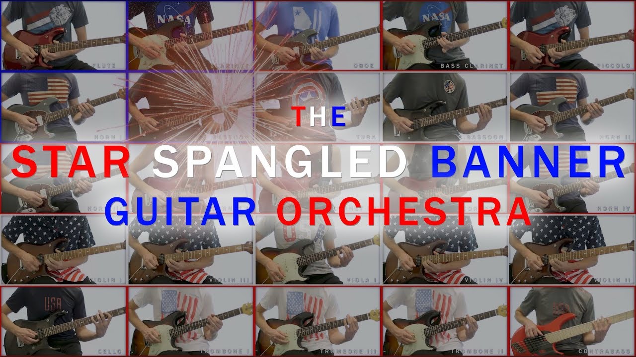 🇺🇸 The Star Spangled Banner played on 25 guitars by Cooper Carter 🇺🇸