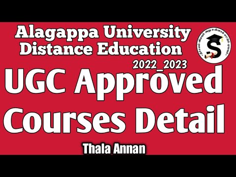 UGC Approved Distance Education Courses | Alagappa University Distance Education 2023 @Thala Annan