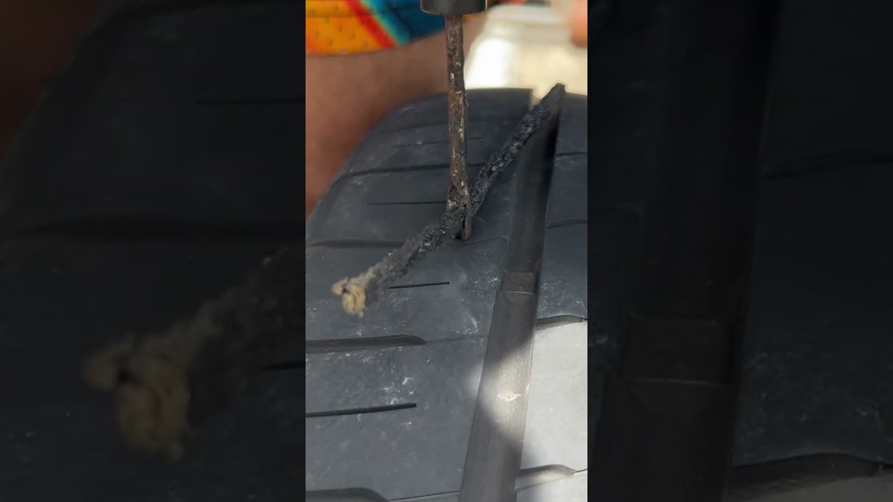 How to plug a nail in a tire. 