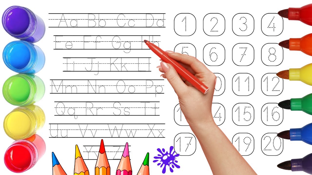 ABC and numbers For Kids || Alphabets writing tutorial || Learn ...